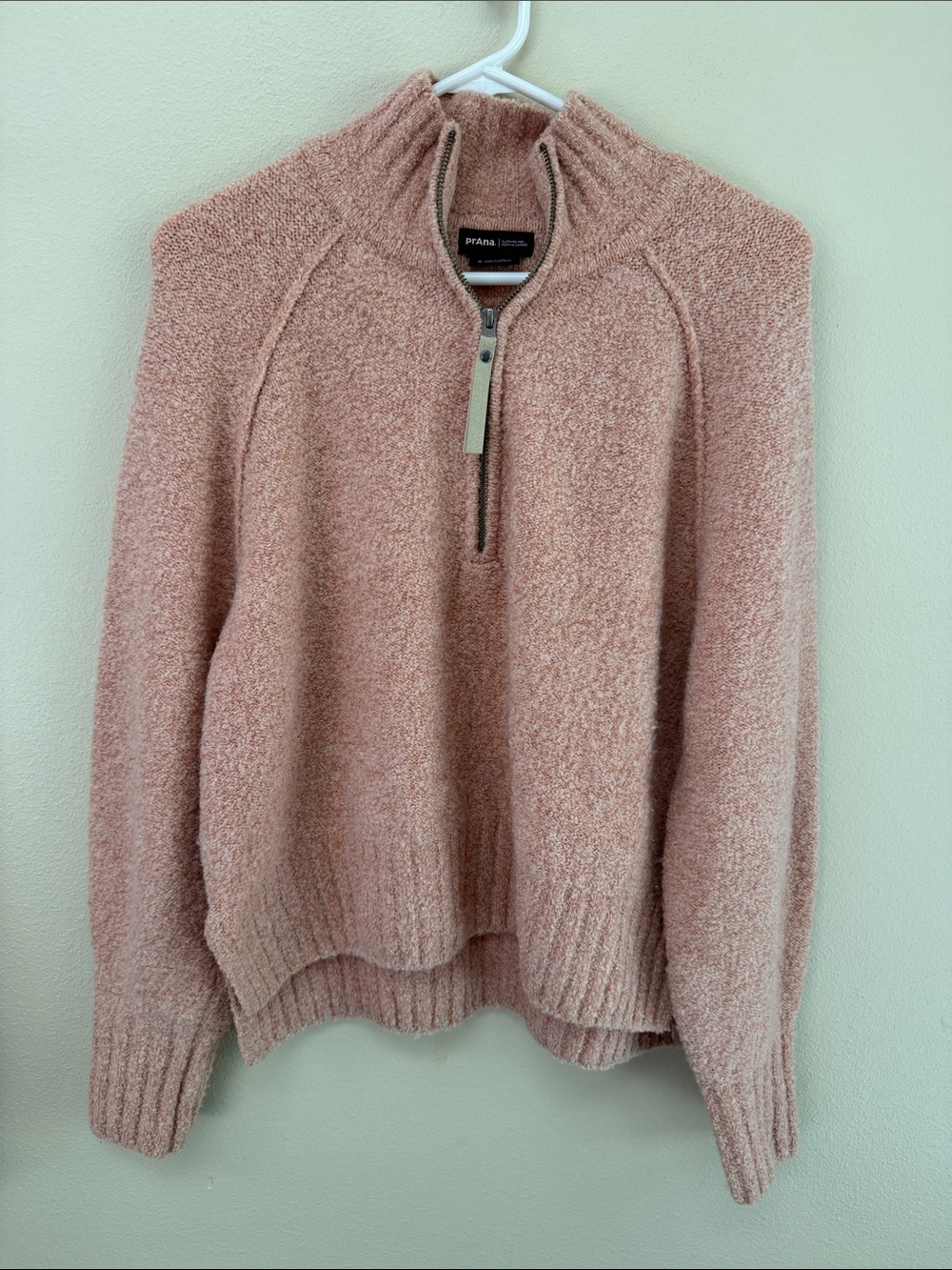 Prana Blush Pink Half-Zip Cozy Pullover Sweater